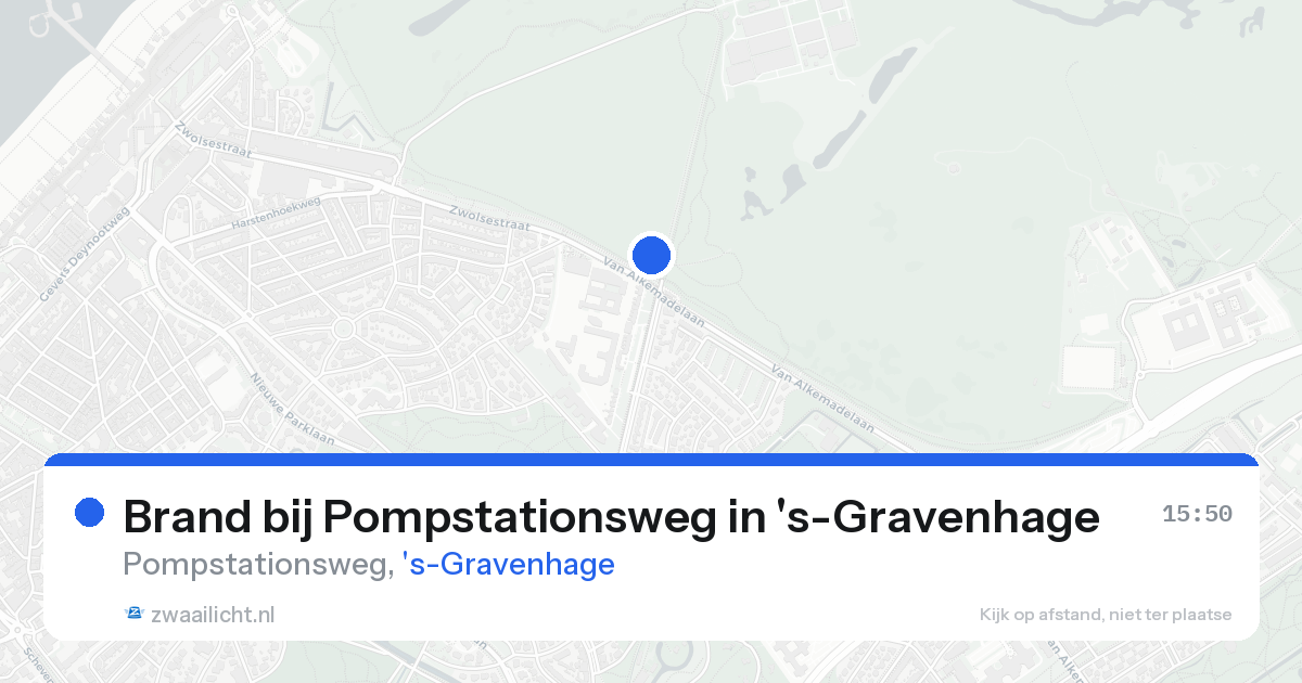 Brand bij Pompstationsweg in 's-Gravenhage — 25 aug 2026