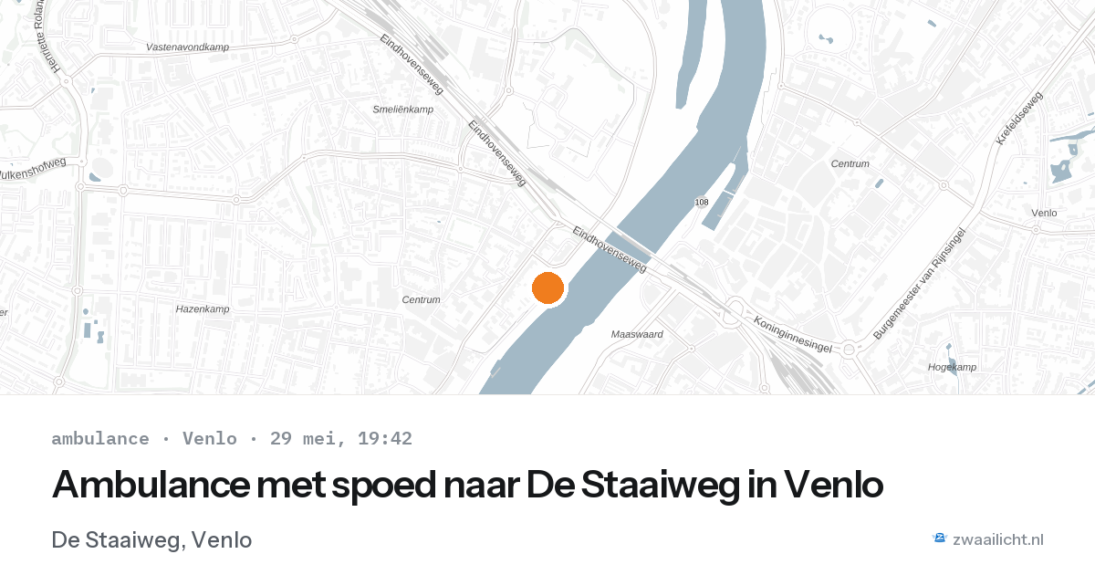 Ambulance met spoed naar De Staaiweg in Venlo — 29 mei 2026