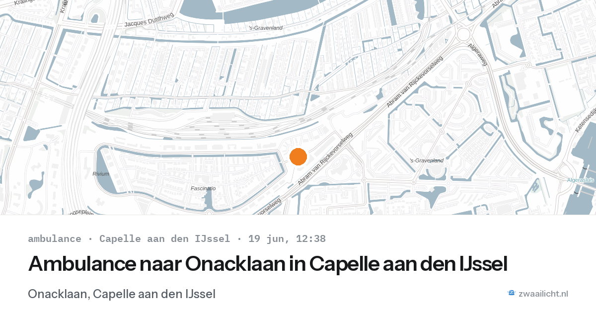Ambulance naar Onacklaan in Capelle aan den IJssel — 19 jun 2026