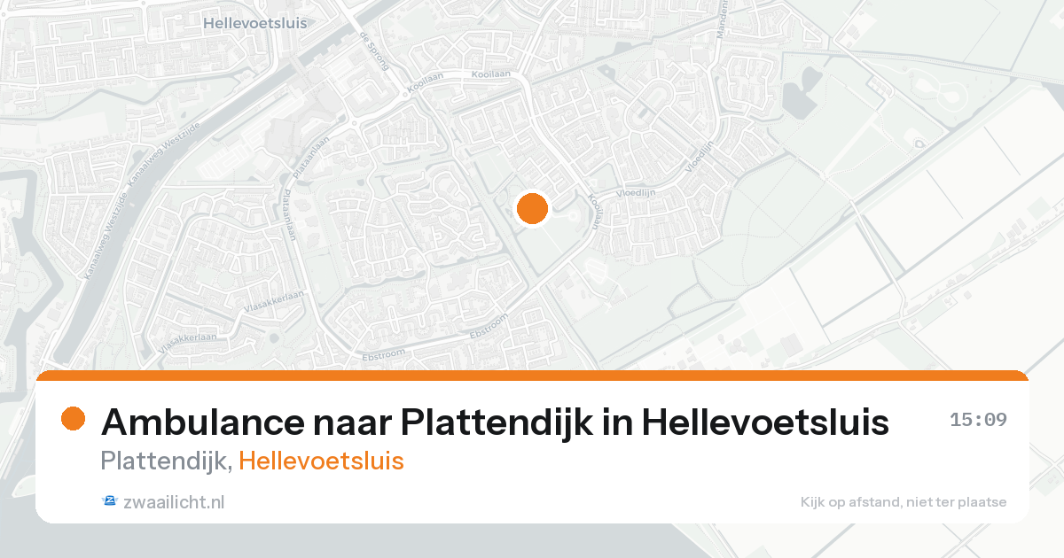Ambulance naar Plattendijk in Hellevoetsluis — 23 aug 2026