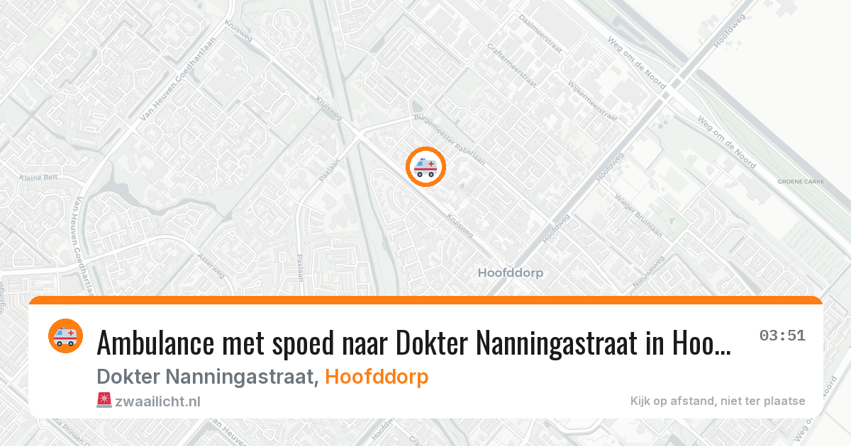Ambulance met spoed naar Dokter Nanningastraat in Hoofddorp — 12 aug 2026