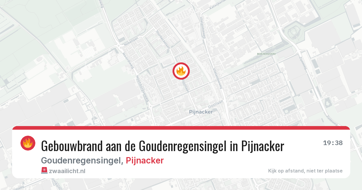 Gebouwbrand aan de Goudenregensingel in Pijnacker — 16 jun 2026