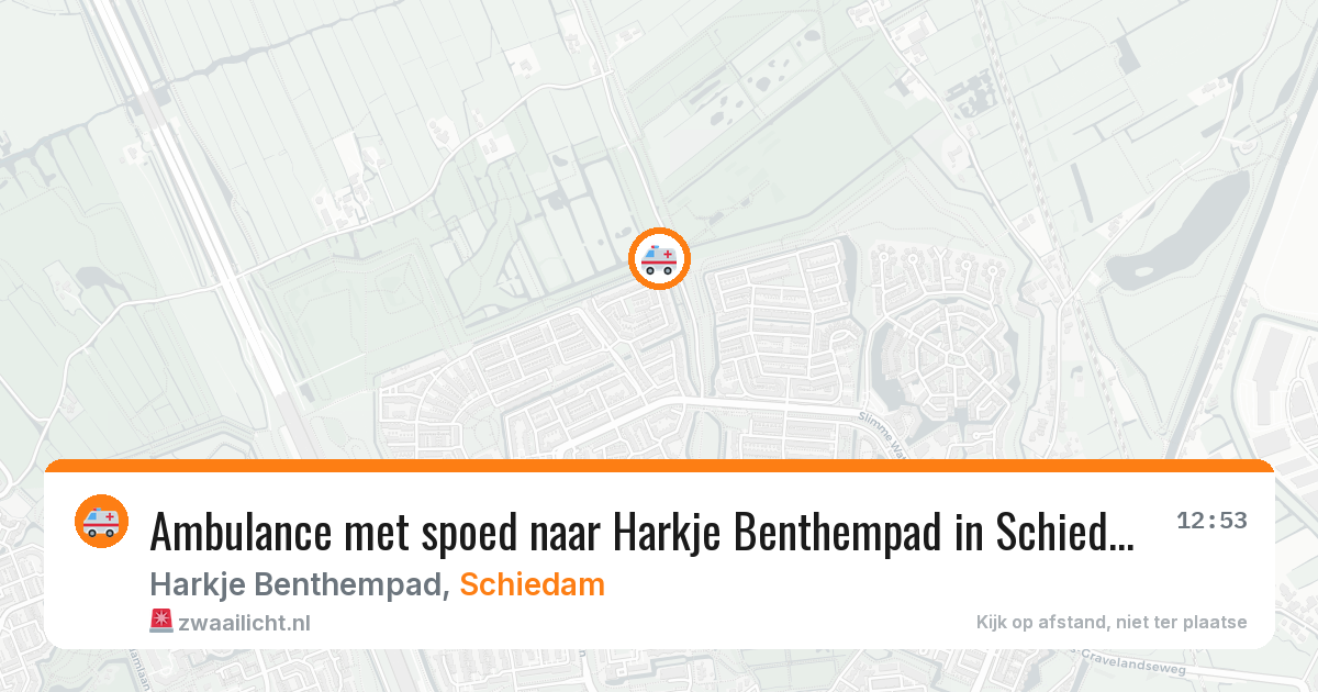 Ambulance met spoed naar Harkje Benthempad in Schiedam — 9 jul 2026