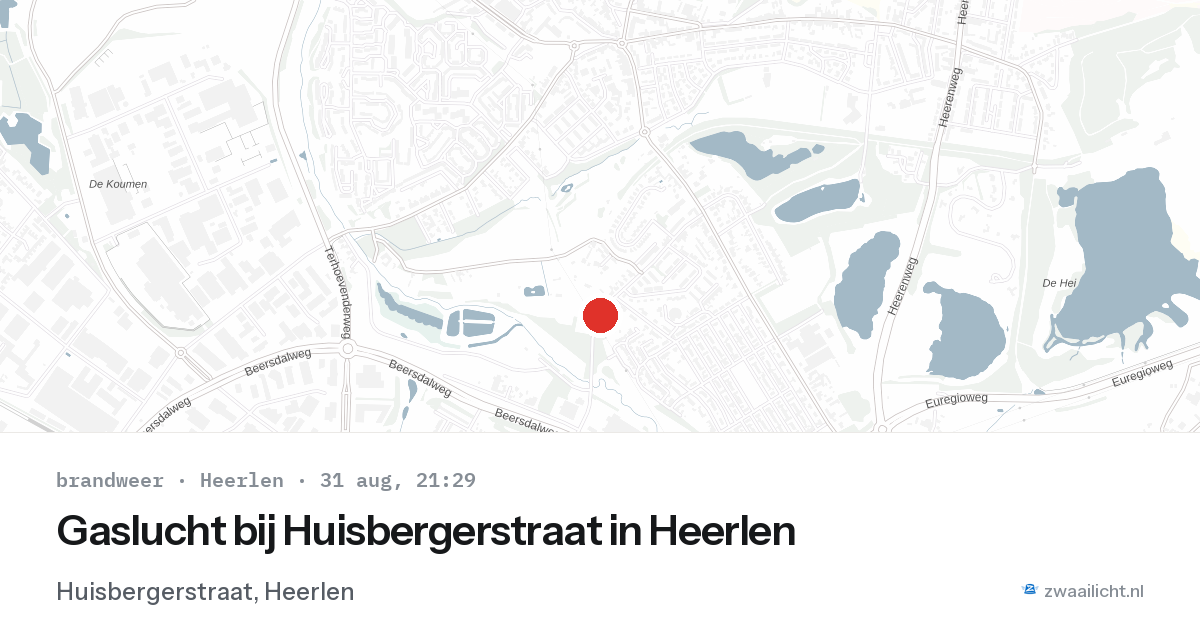 Gaslucht bij Huisbergerstraat in Heerlen — 31 aug 2026