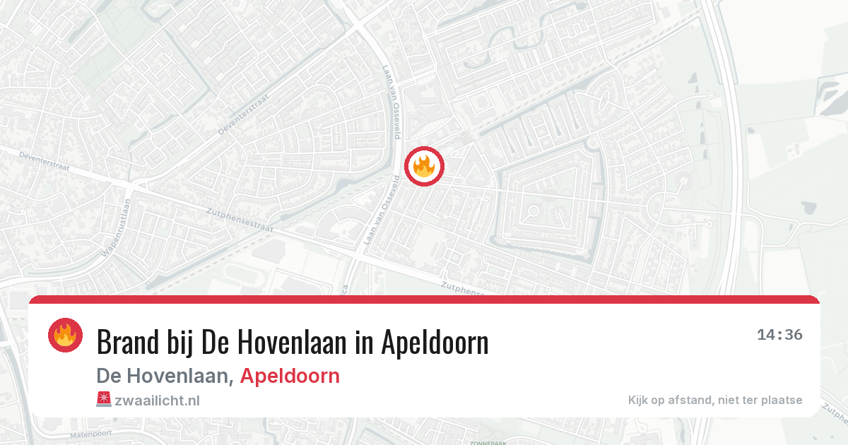 Brand bij De Hovenlaan in Apeldoorn — 6 jul 2026