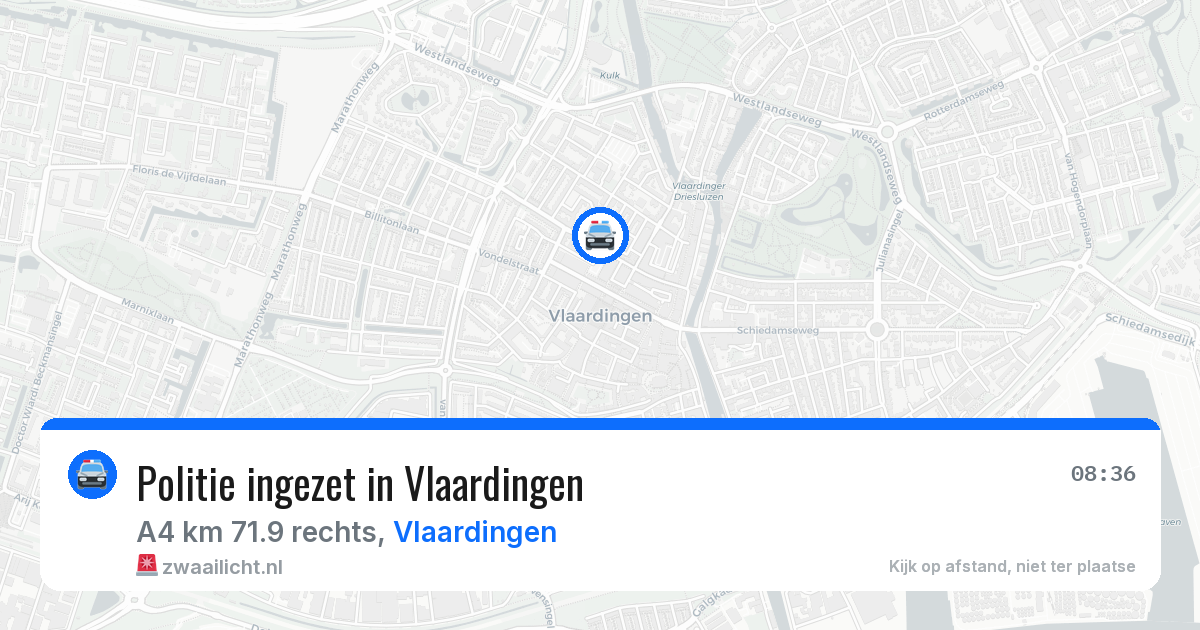 Politie ingezet in Vlaardingen — 4 jul 2026 | 🚨 Zwaailicht.nl