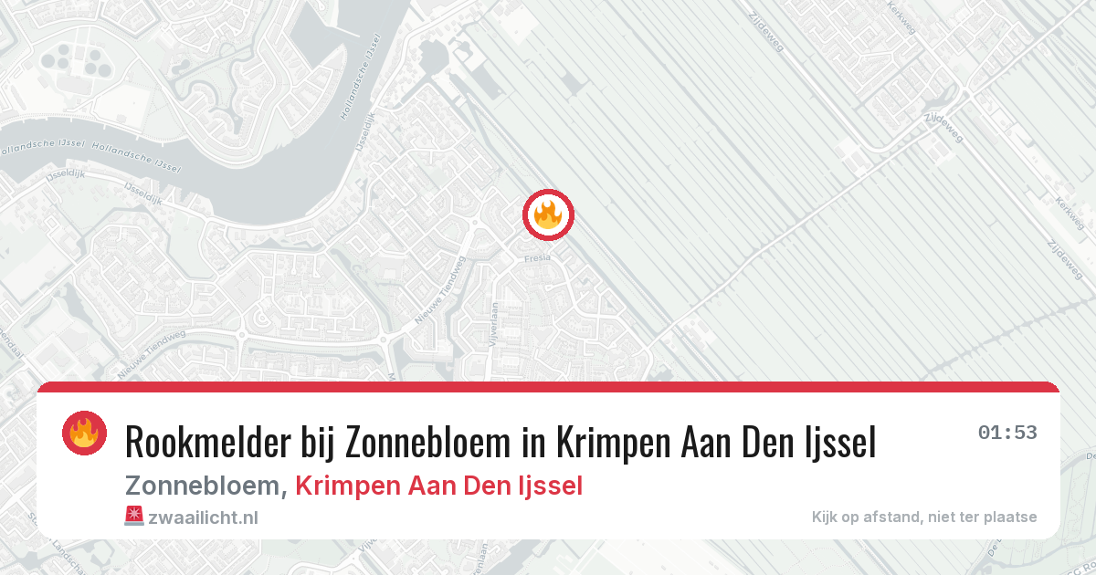 Rookmelder bij Zonnebloem in Krimpen Aan Den Ijssel — 16 mei 2026