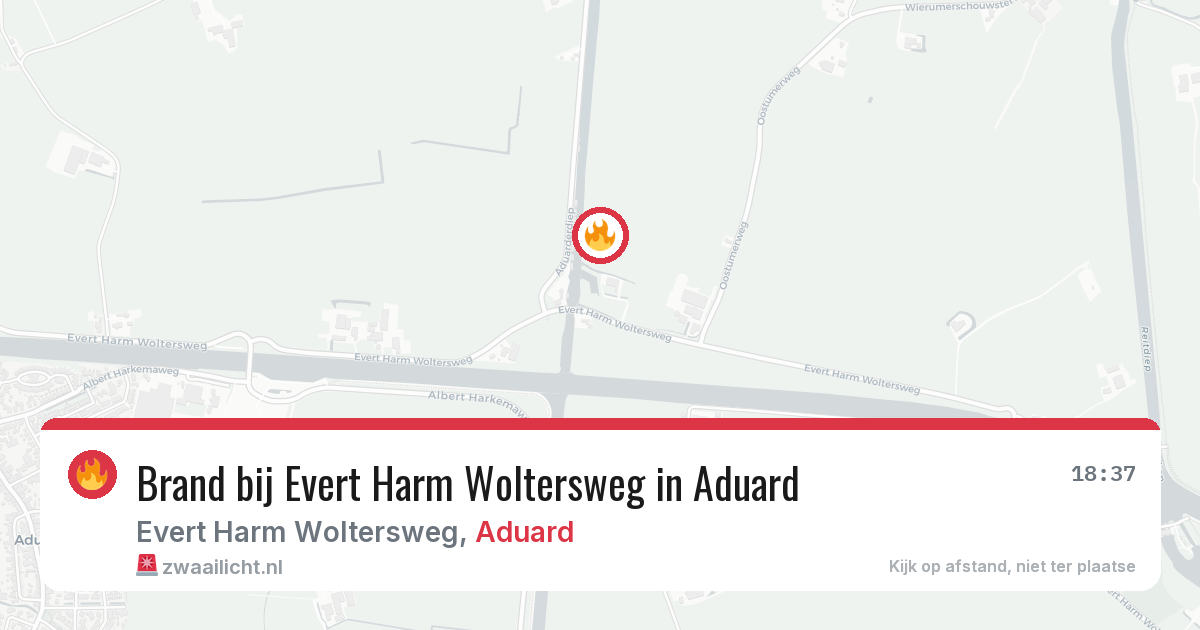 Brand bij Evert Harm Woltersweg in Aduard — 24 jun 2026