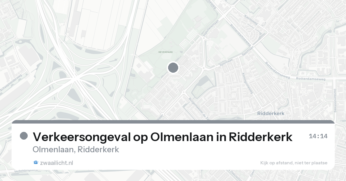 Verkeersongeval op Olmenlaan in Ridderkerk — 10 mrt 2026