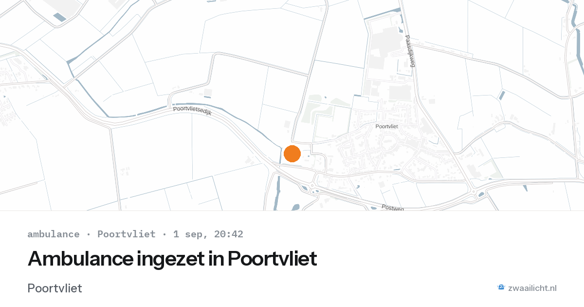Ambulance ingezet in Poortvliet — 1 sep 2026
