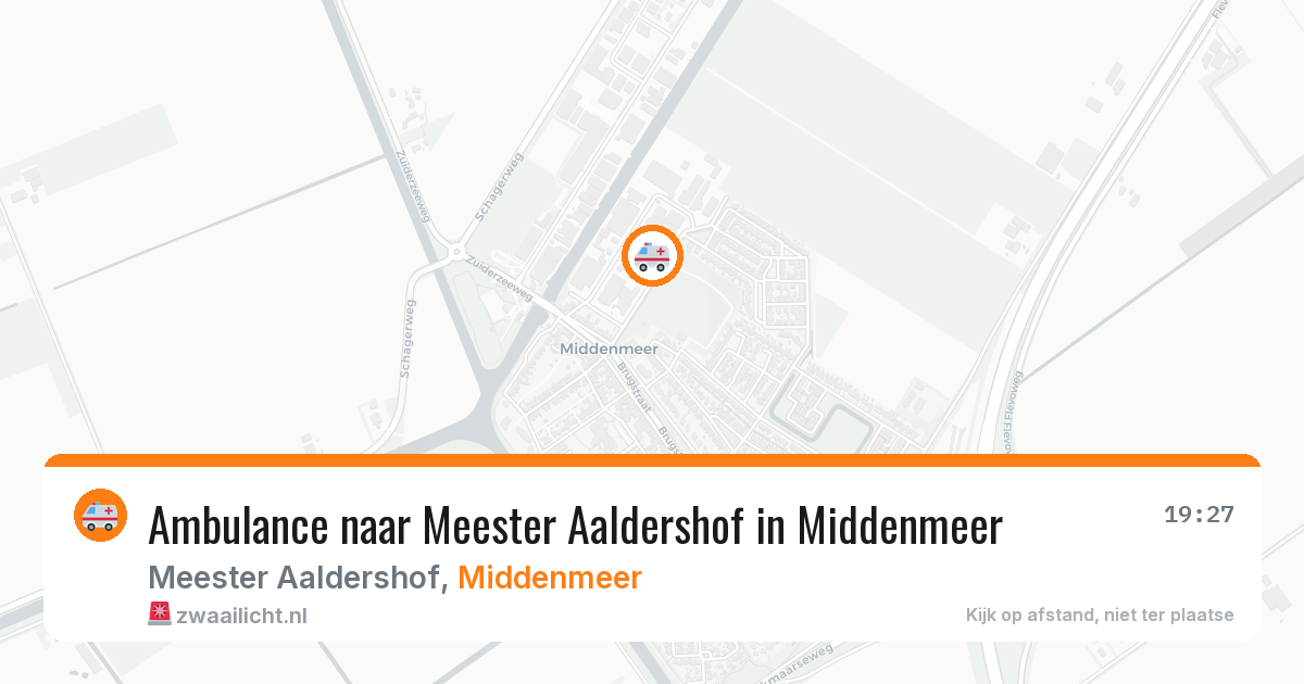 Ambulance naar Meester Aaldershof in Middenmeer — 20 jun 2026