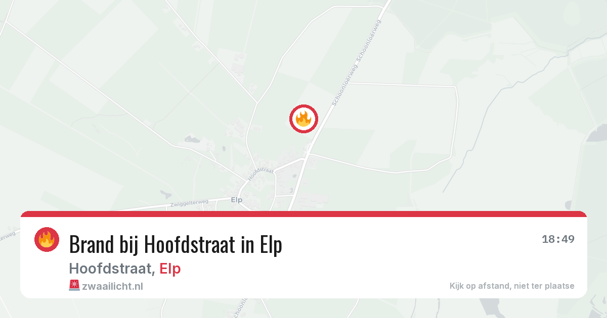 Brand bij Hoofdstraat in Elp — 5 apr 2026