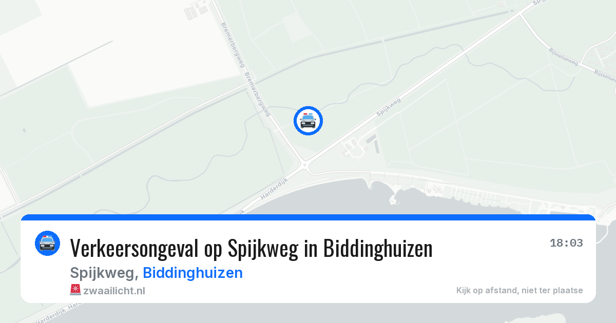 Verkeersongeval op Spijkweg in Biddinghuizen — 1 jul 2026