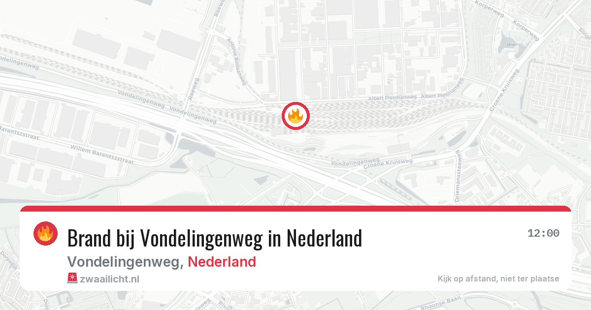 Brand bij Vondelingenweg in Nederland — 29 jul 2026