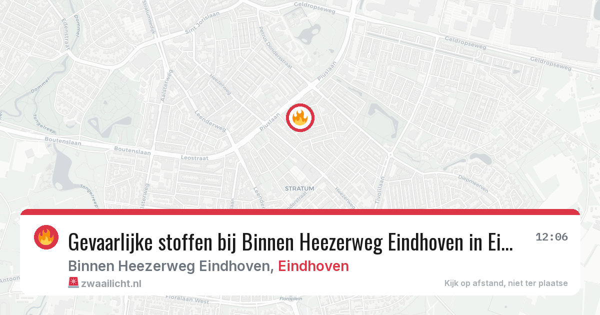 Gevaarlijke stoffen bij Binnen Heezerweg Eindhoven in Eindhoven — 12 apr 2026
