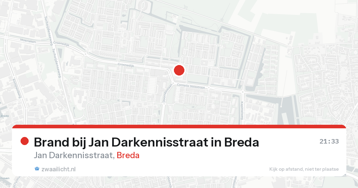 Brand bij Jan Darkennisstraat in Breda — 23 aug 2026