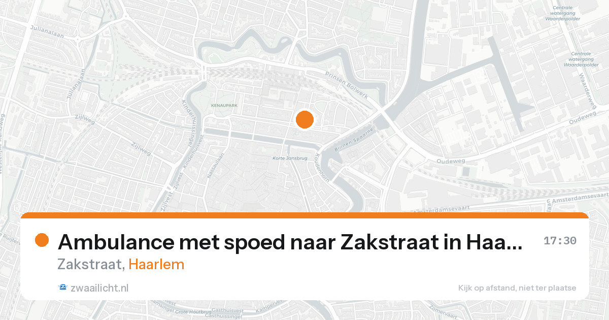 Ambulance met spoed naar Zakstraat in Haarlem — 21 aug 2026