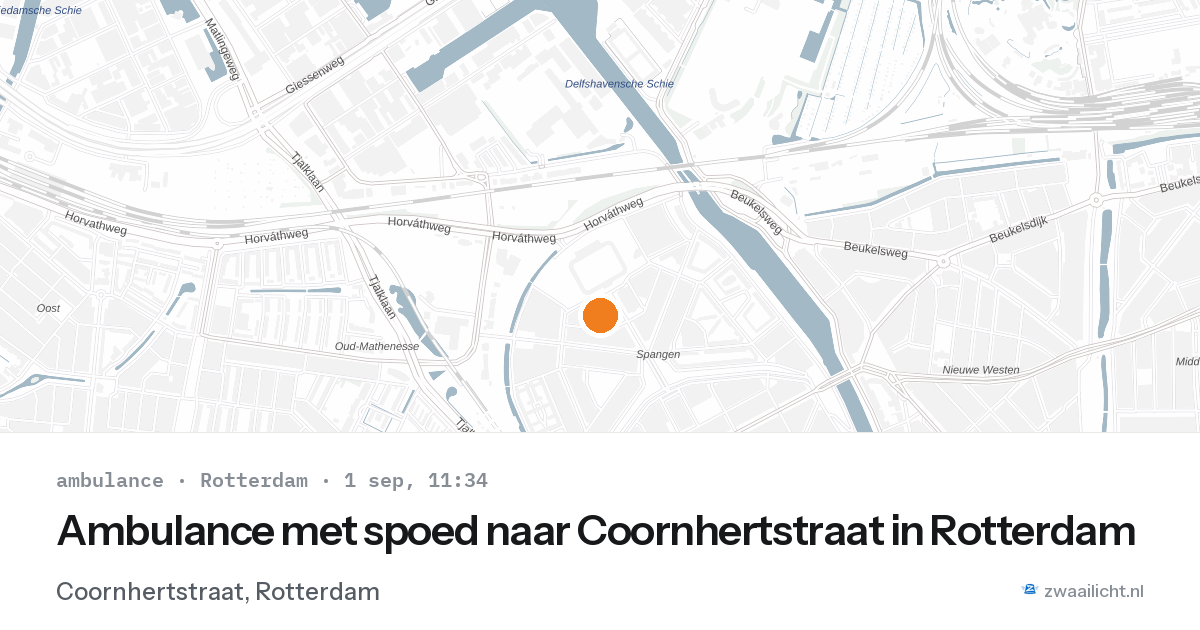 Ambulance met spoed naar Coornhertstraat in Rotterdam — 1 sep 2026