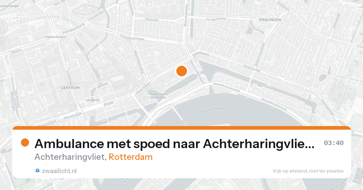 Ambulance met spoed naar Achterharingvliet in Rotterdam — 20 aug 2026