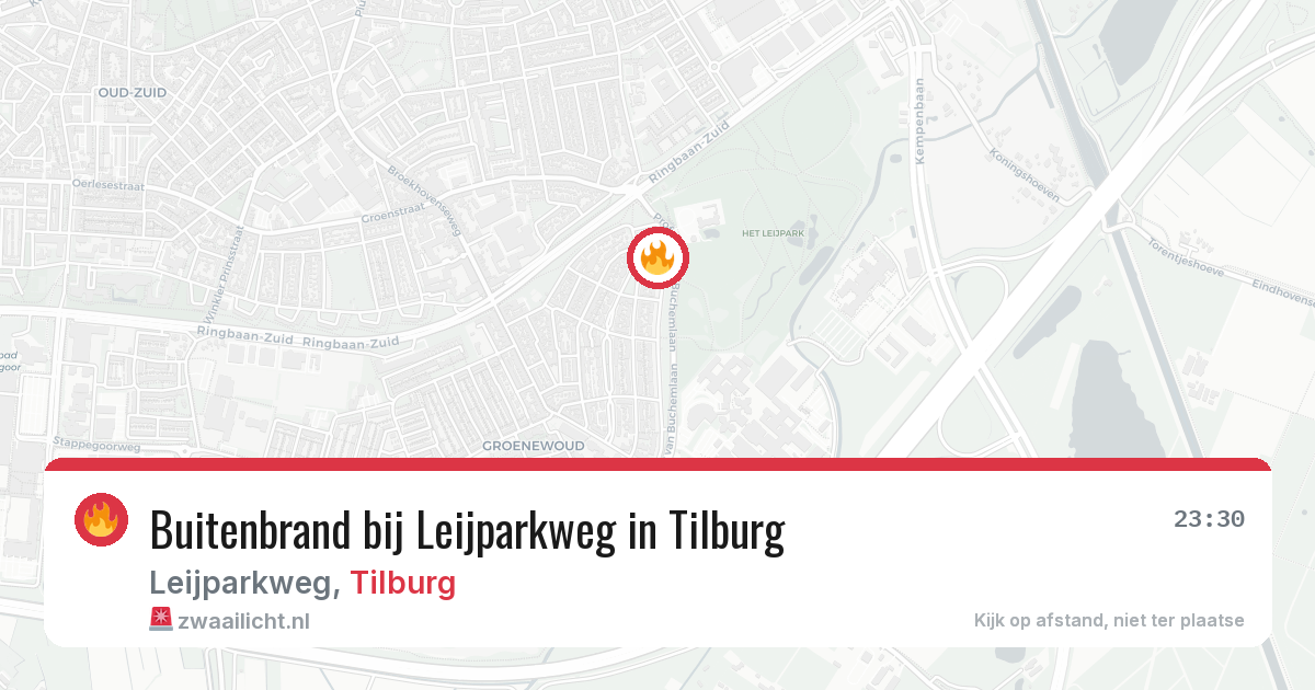 Buitenbrand bij Leijparkweg in Tilburg — 10 aug 2026