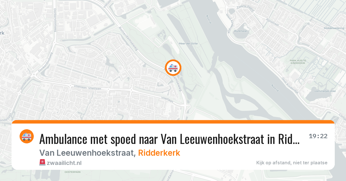 Ambulance met spoed naar Van Leeuwenhoekstraat in Ridderkerk — 26 jun 2026