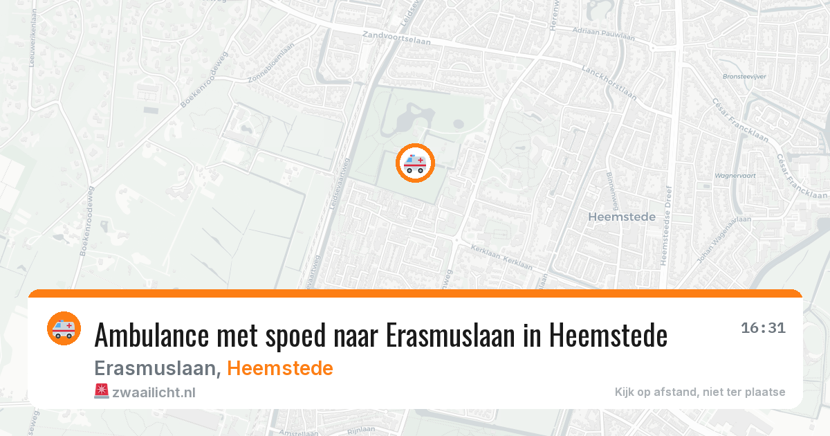Ambulance met spoed naar Erasmuslaan in Heemstede — 9 jul 2026