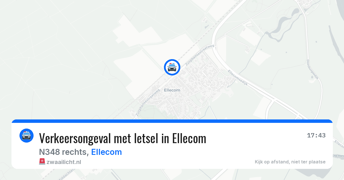 Verkeersongeval met letsel in Ellecom — 13 apr 2026