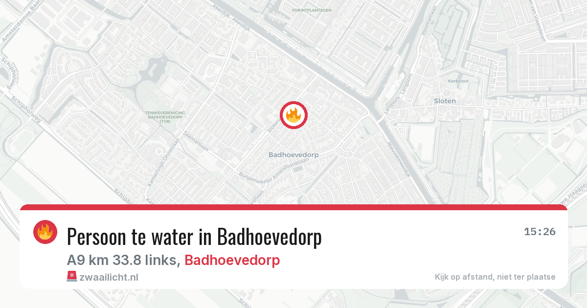 Persoon te water in Badhoevedorp — 15 mei 2026