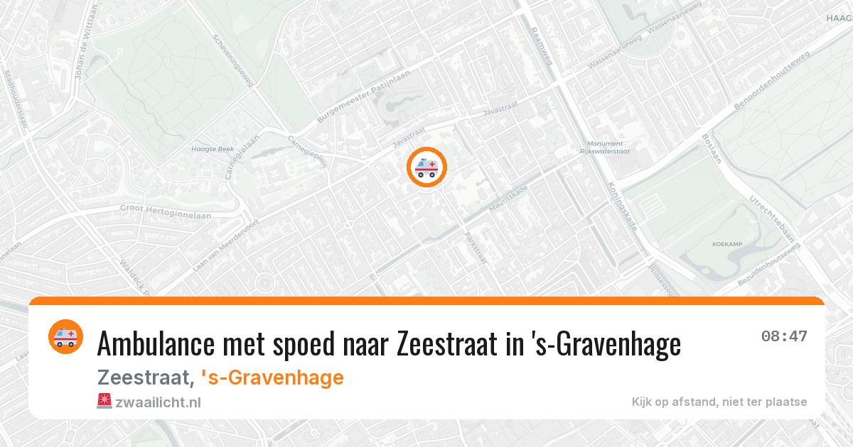 Ambulance met spoed naar Zeestraat in 's-Gravenhage — 30 mrt 2026