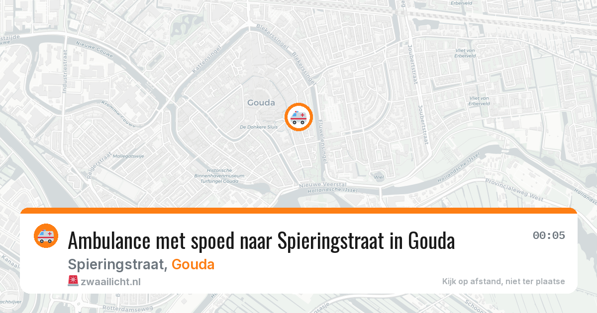 Ambulance met spoed naar Spieringstraat in Gouda — 23 apr 2026