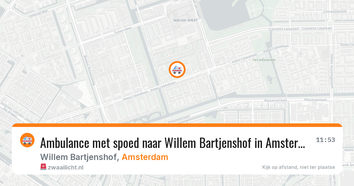 Ambulance met spoed naar Willem Bartjenshof in Amsterdam — 11 jul 2026