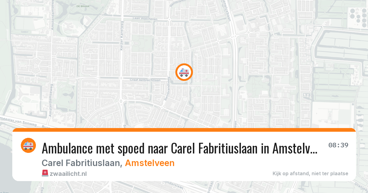 Ambulance met spoed naar Carel Fabritiuslaan in Amstelveen — 18 apr 2026