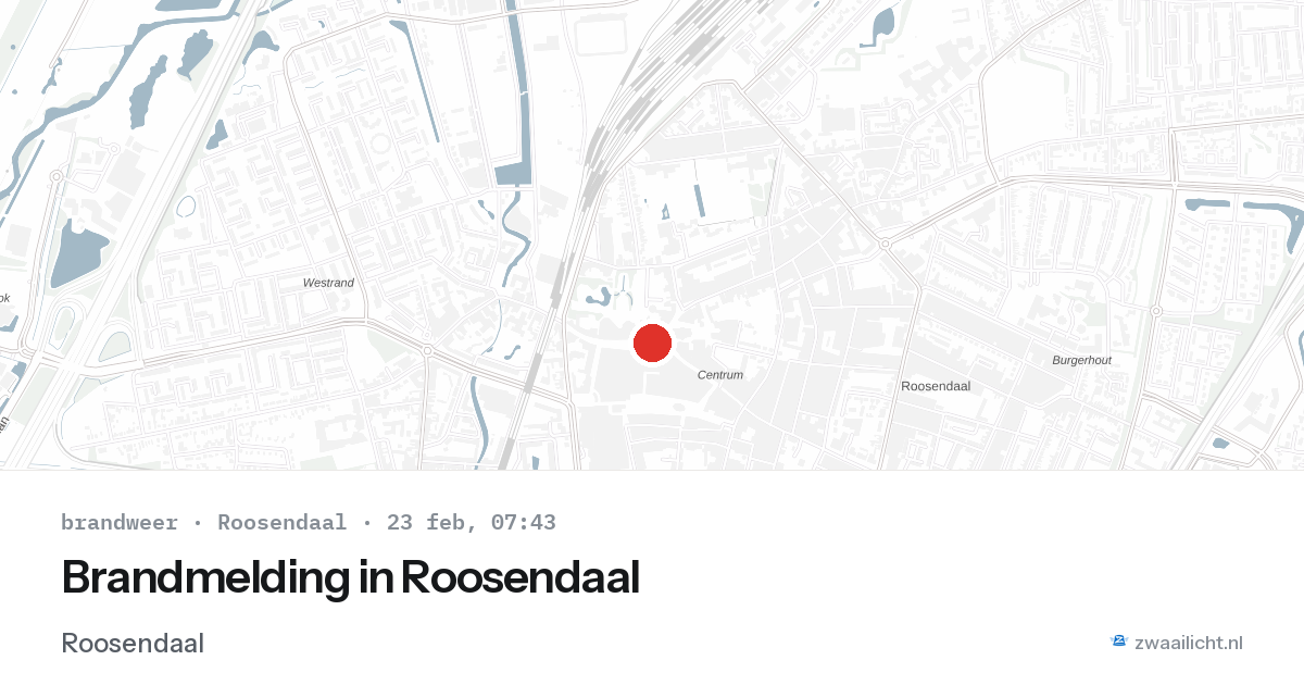 Brandmelding in Roosendaal — 23 feb 2026