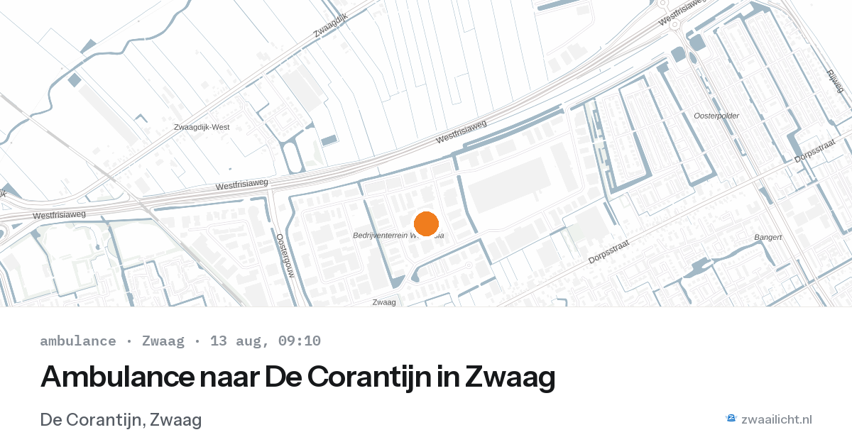 Ambulance naar De Corantijn in Zwaag — 13 aug 2026