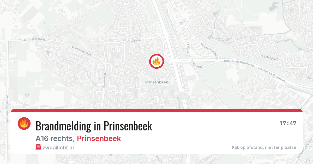 Brandmelding in Prinsenbeek — 19 mei 2026