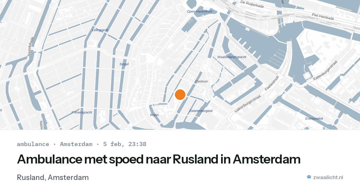 Ambulance met spoed naar Rusland in Amsterdam — 5 feb 2026