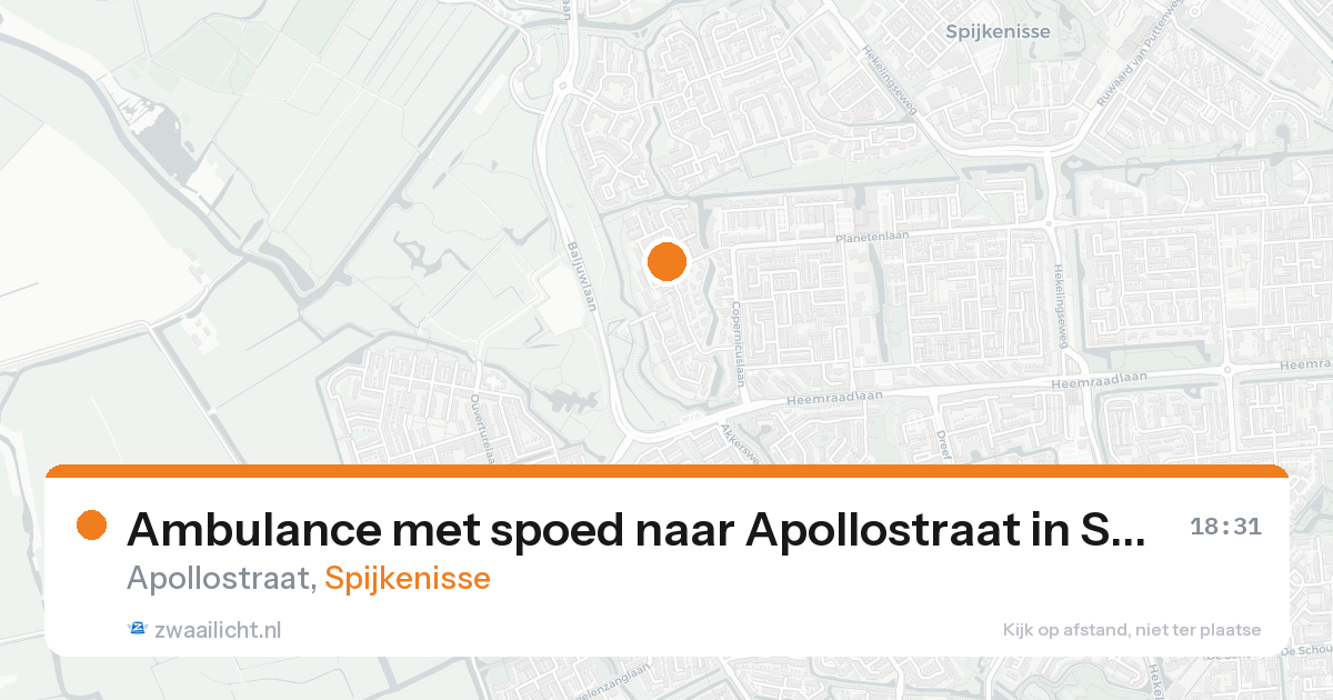 Ambulance met spoed naar Apollostraat in Spijkenisse — 20 aug 2026