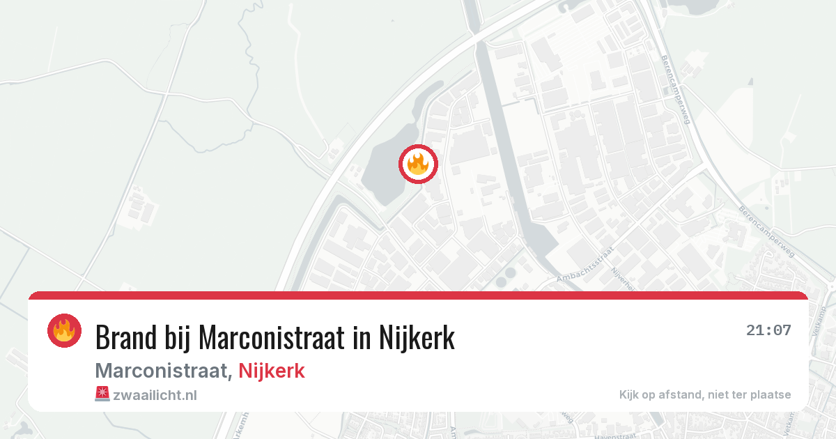 Brand bij Marconistraat in Nijkerk — 27 jul 2026