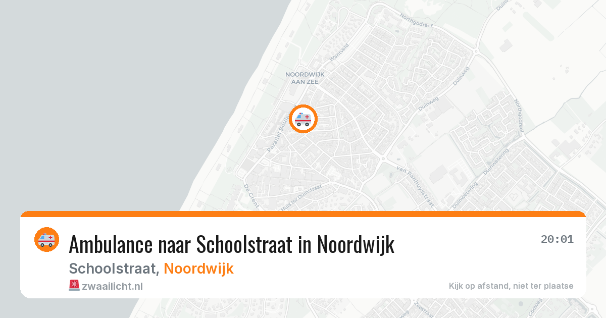 Ambulance naar Schoolstraat in Noordwijk — 10 aug 2026