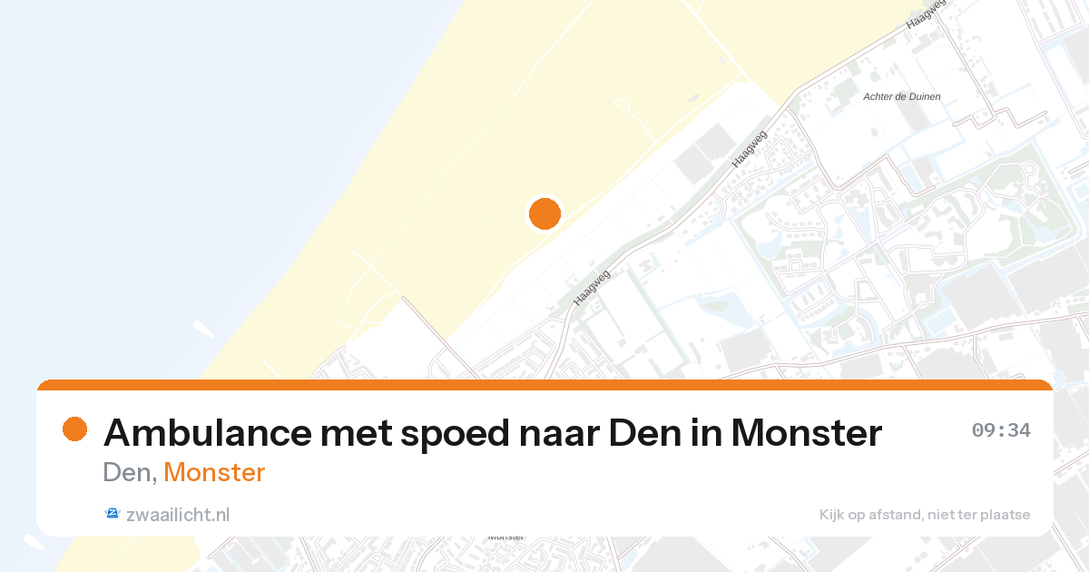 Ambulance met spoed naar Den in Monster — 27 aug 2026