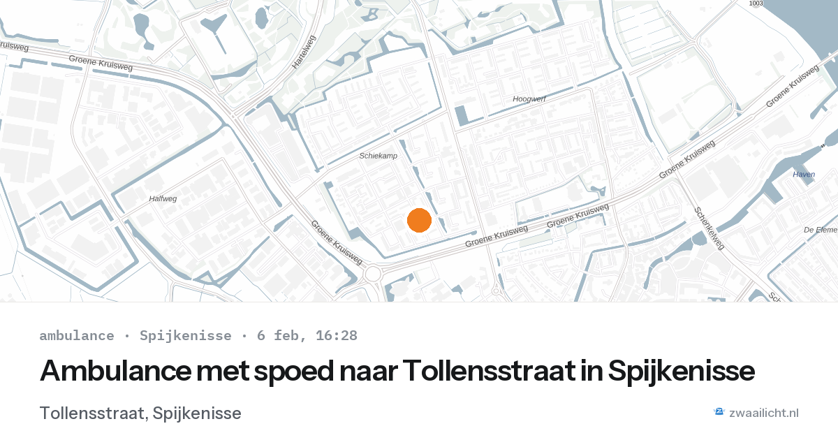 Ambulance met spoed naar Tollensstraat in Spijkenisse — 6 feb 2026