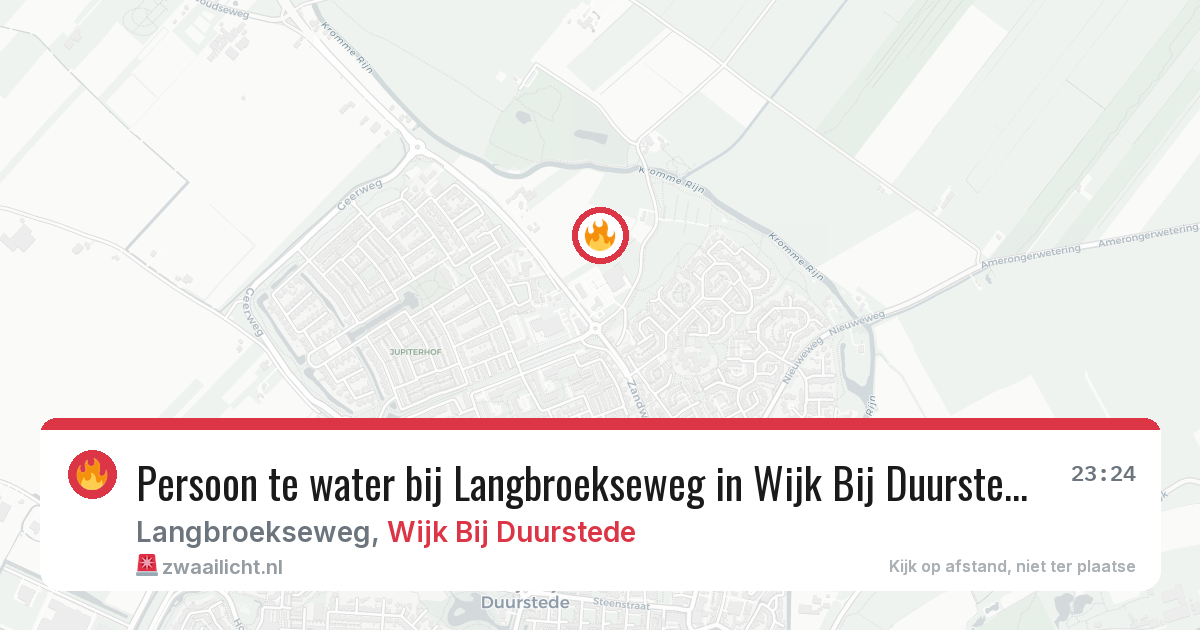 Persoon te water bij Langbroekseweg in Wijk Bij Duurstede — 4 aug 2026