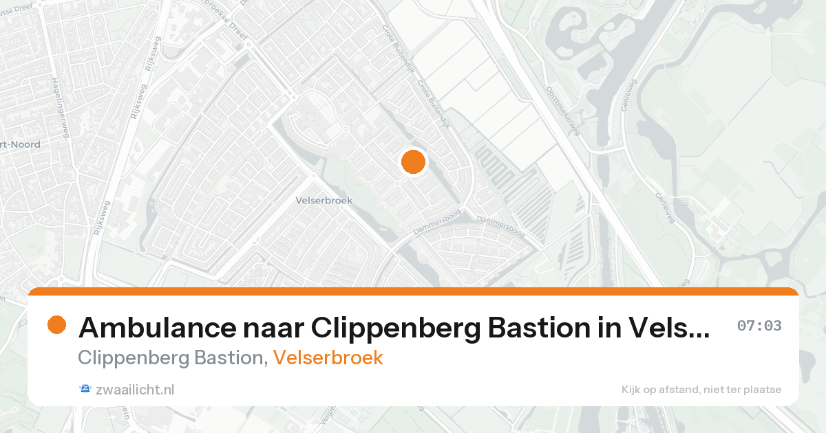 Ambulance naar Clippenberg Bastion in Velserbroek — 20 mei 2026