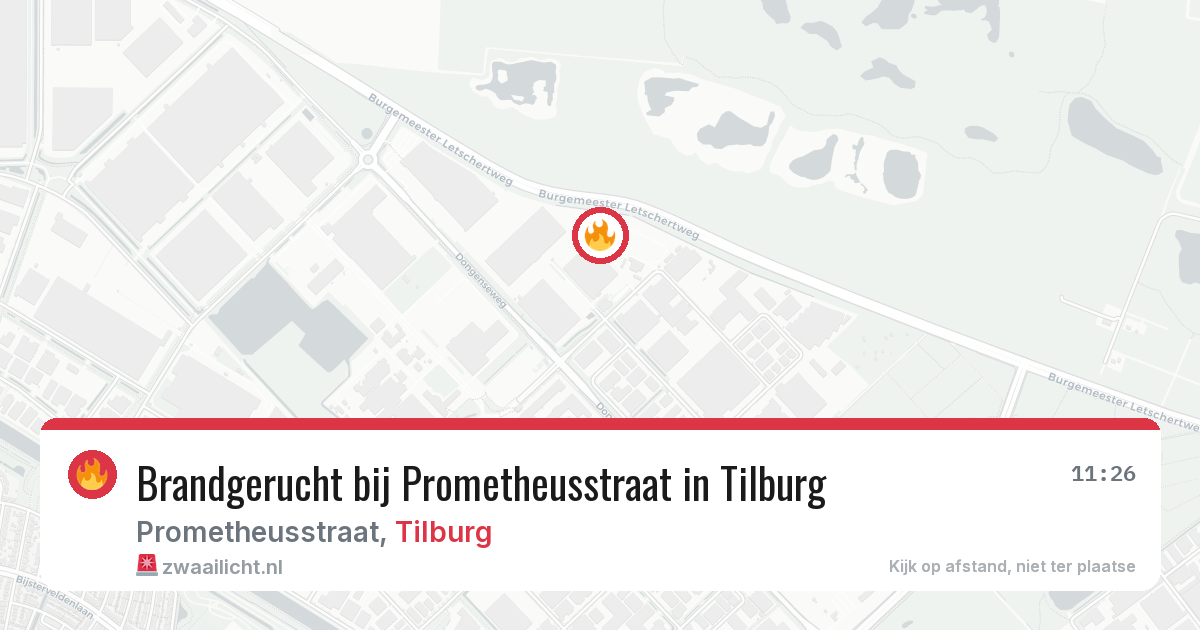 Brandgerucht bij Prometheusstraat in Tilburg — 4 jun 2026