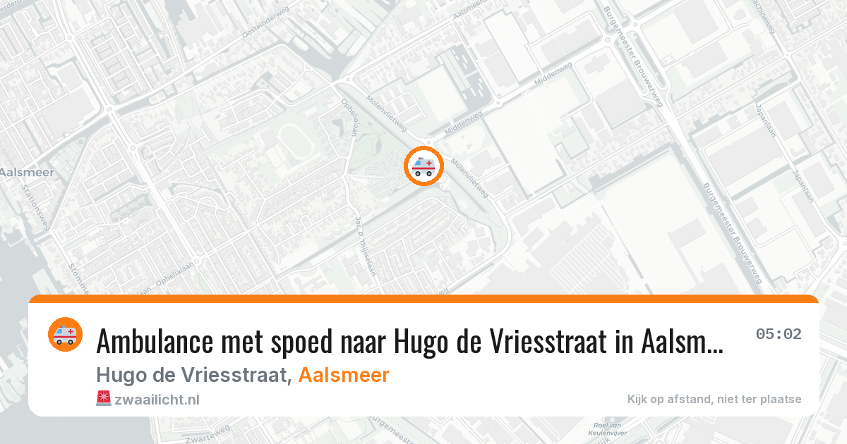 Ambulance met spoed naar Hugo de Vriesstraat in Aalsmeer — 28 jul 2026