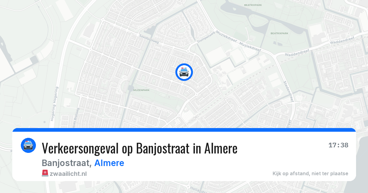Verkeersongeval op Banjostraat in Almere — 25 jun 2026
