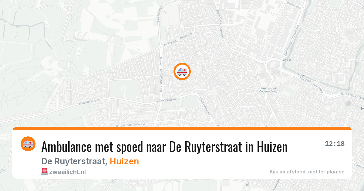 Ambulance met spoed naar De Ruyterstraat in Huizen — 20 mrt 2026