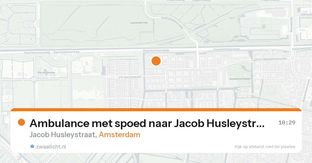 Ambulance met spoed naar Jacob Husleystraat in Amsterdam — 16 aug 2026