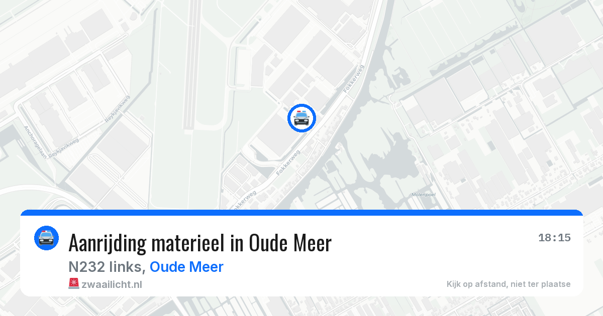 Aanrijding materieel in Oude Meer — 31 jul 2026