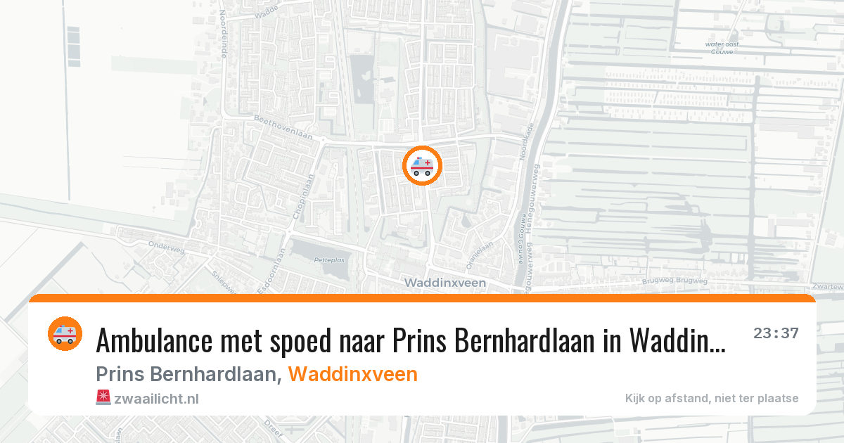 Ambulance met spoed naar Prins Bernhardlaan in Waddinxveen — 27 jul 2026